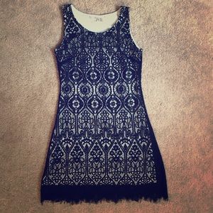 Black and white lace dress